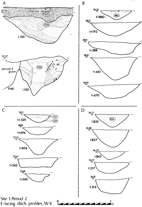 Figure 8    Period 2 ditch profiles