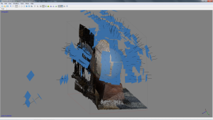 Oblique view of the point-cloud showing the modelled railings